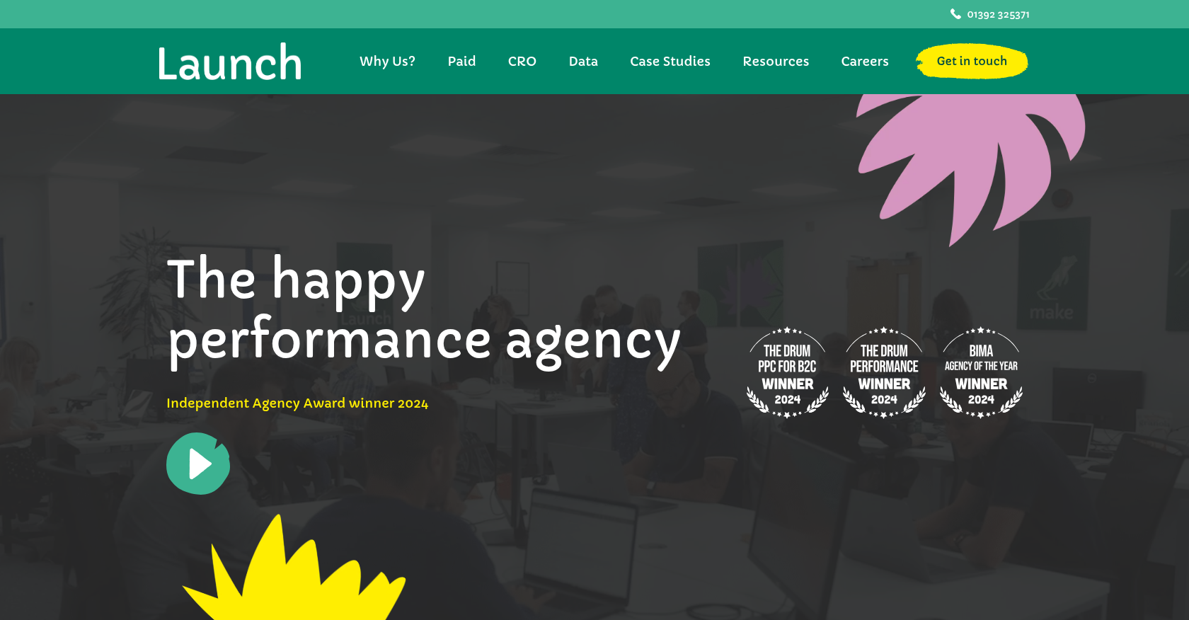 Launch Online's homepage