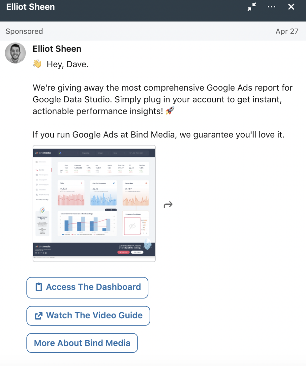 Conversion ad example