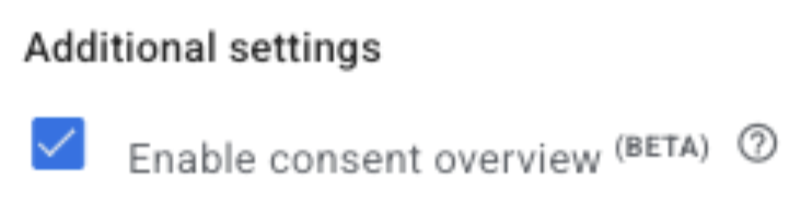 Enable consent overview