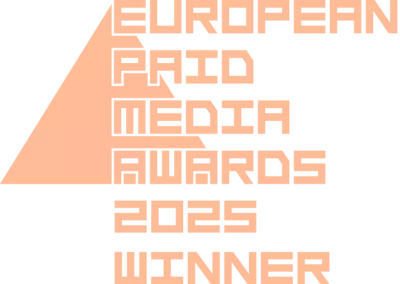 European Paid Media logo Peach