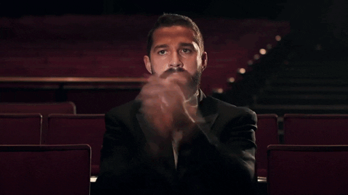 Shia is clapping because he appreciates the functionality of Google Data Studio