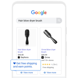 Hairdryers on Shopping search results on Google